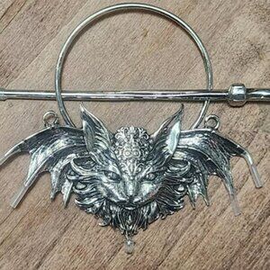 Cat Bat Viking Hair Pin
